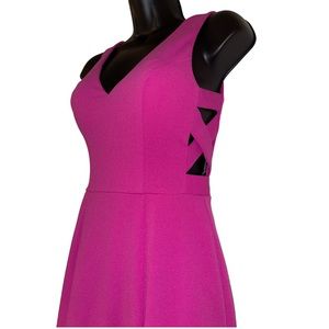 Pink side criss cross cut out gown